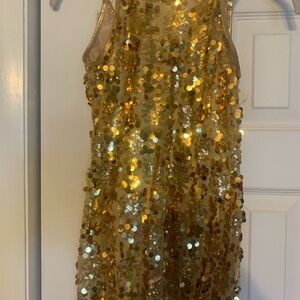Gold Sequin Kids Dress